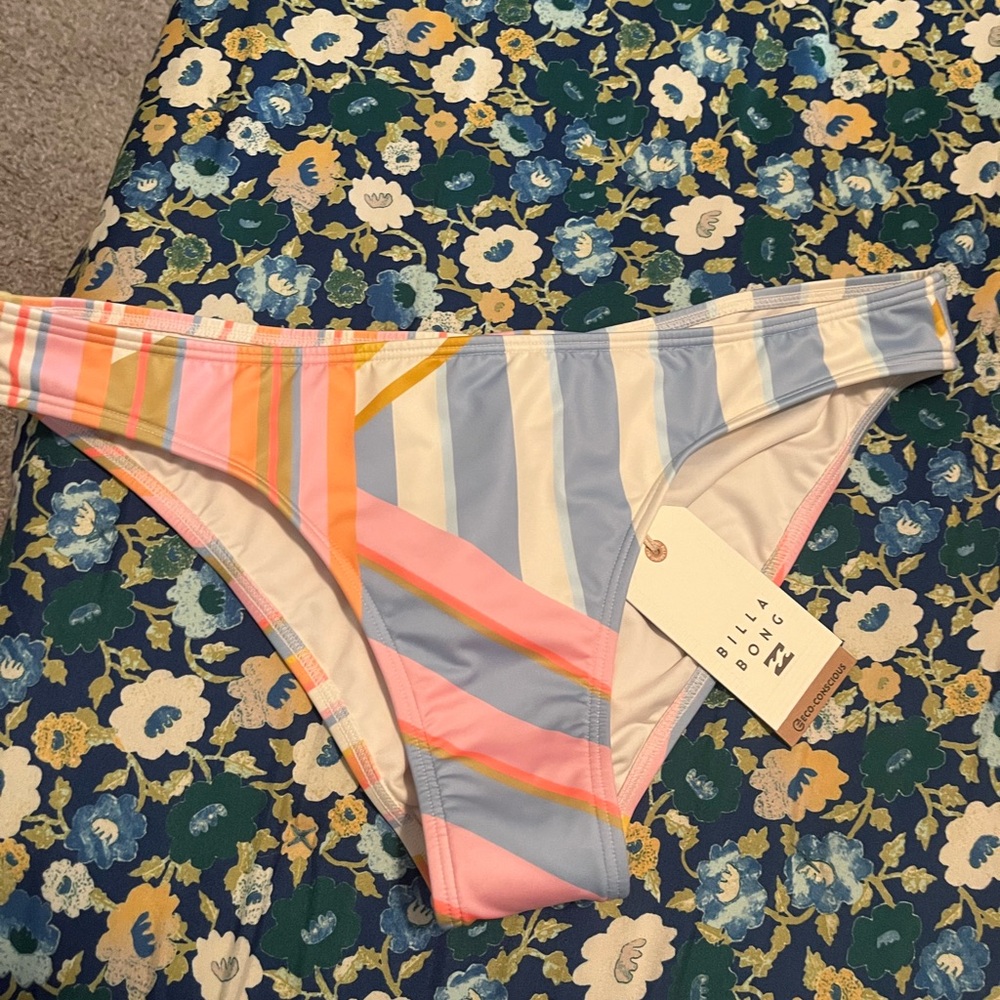 NWT Billabong Striped Bikini Bottom